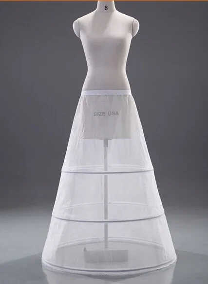 Jupon Blanc A-ligne pour Robe de Mariée, 3 Cerceaux, Sous-Jupe, Crinoline, Stock, Accessoires de Mariage, Nouvelle Collection