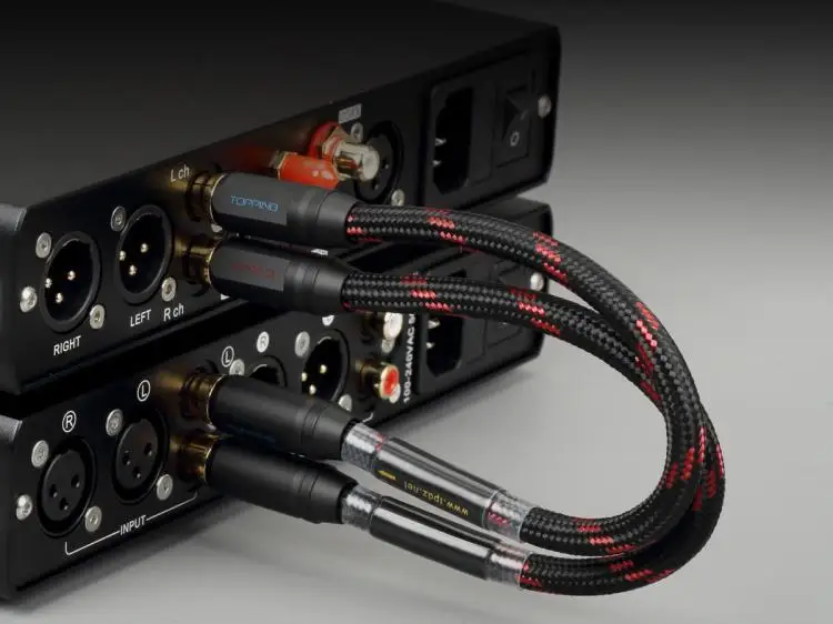 كابل صوت احترافي RCA مطلي بالذهب من النحاس الكريستالي المطلي بالذهب TCR2 6N