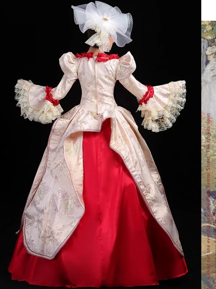 유럽 ​​법원 의상 개선 된 무대 복고풍 드레스 사진 Catwalk 파티 볼 드레스 여성 Toutes Les Robes Longues Élégantes Soiree