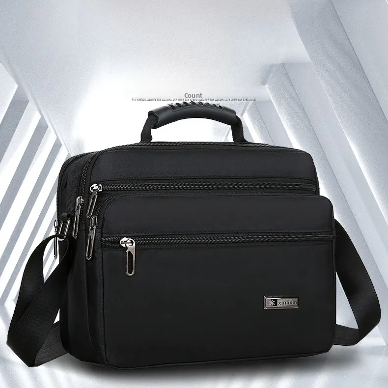 

New Ox Cloth Canvas Men's oulder Bag Casual Busin Handbag Mobile Phone Bag Crossbody Bag Soft Handle Zipper Closure