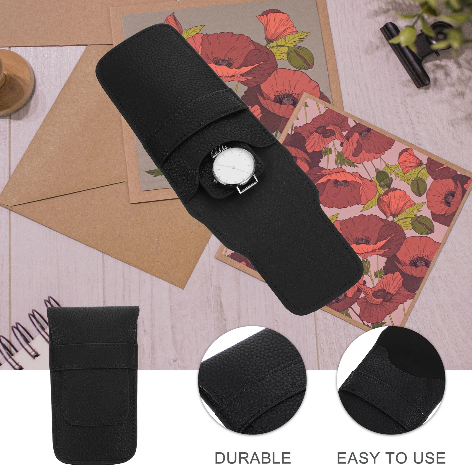 

Watch Storage Bag Watches Wristwatch Case Pouch Travel Pu Organizer Strap Portable