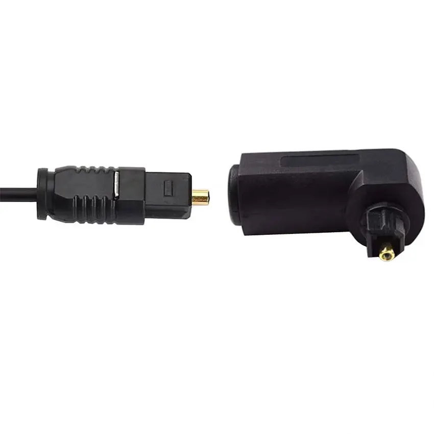 

1/5/10PCS 90 Degree M/F Digital Optical Audio Cable Adapter Male to Female Right Angle 360 Rotates for Toslink Optical Cable