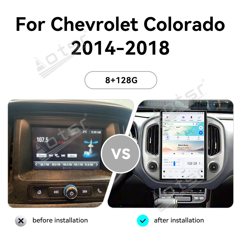 14.4 Inch HD Capacitive Touchscreen GPS Navigation Carplay Car Radio For Chevrolet Colorado 2014-2018 Premium Car Upgrade Kit