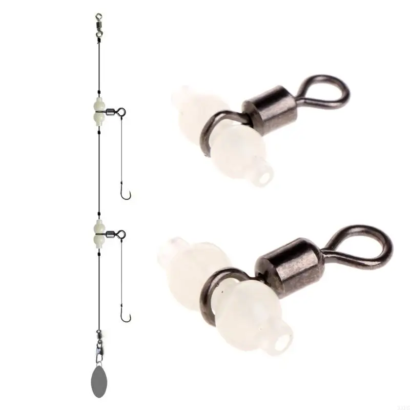 XXFC 10Pcs 3 way Luminous Fishing Rolling Swivels Connector Sea Tackle Hook Connector