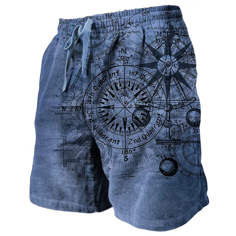 Short de plage doux respirant pour homme, short de plage, short éponge, taille élastique, impression graphique 3D, Wstring de proximité, 03gnan da