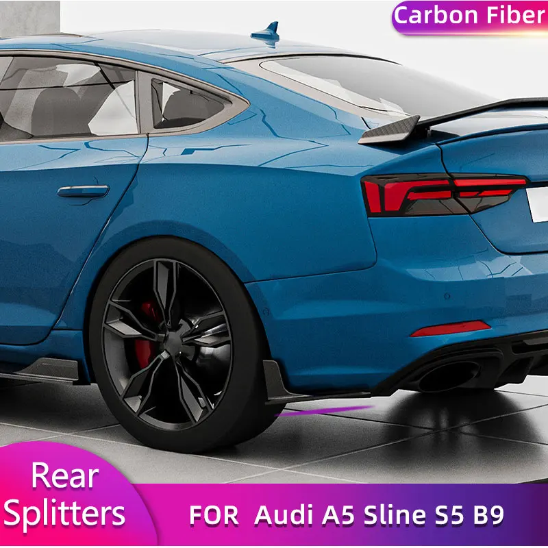 Carbon Fiber Rear Bumper Splitters for Audi A5 Sline S5 B9 Sportback 2017-2019 Car Racing Rear Splitters Flaps Spoiler Body Kit