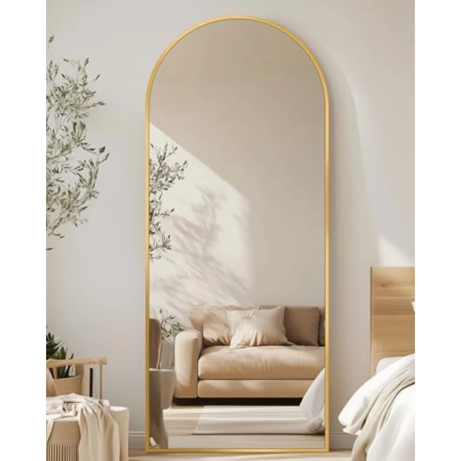 

Arched Full Length Mirror, 56"x15" Metal Frame Floor Mirror for Bedroom Living Room, Freestanding/Wall Mount/Leaning