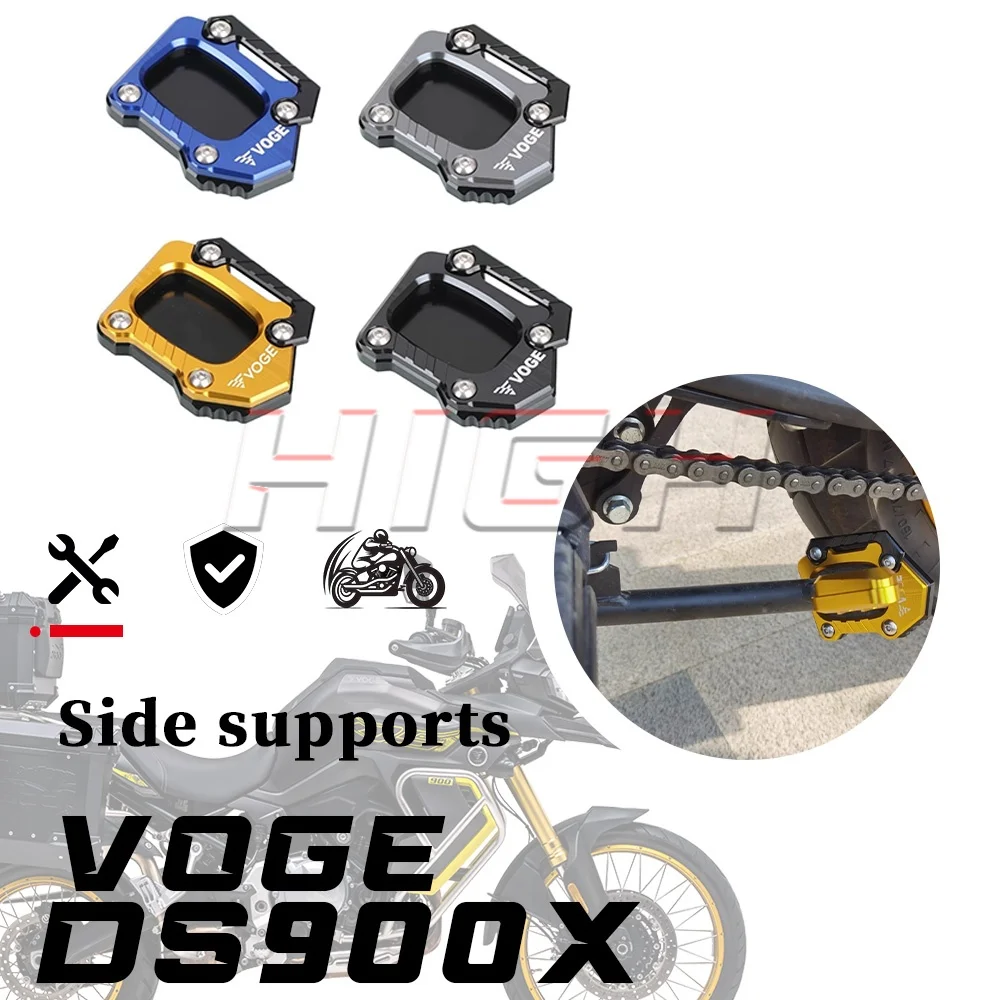 For VOGE DS900X Enlarged Side Stand Base Anti-Slip Kickstand Extension Auxiliary Support Accessories