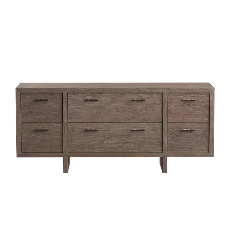 American retro side cabinet, antique ash wood aisle, premium storage cabinet design practical
