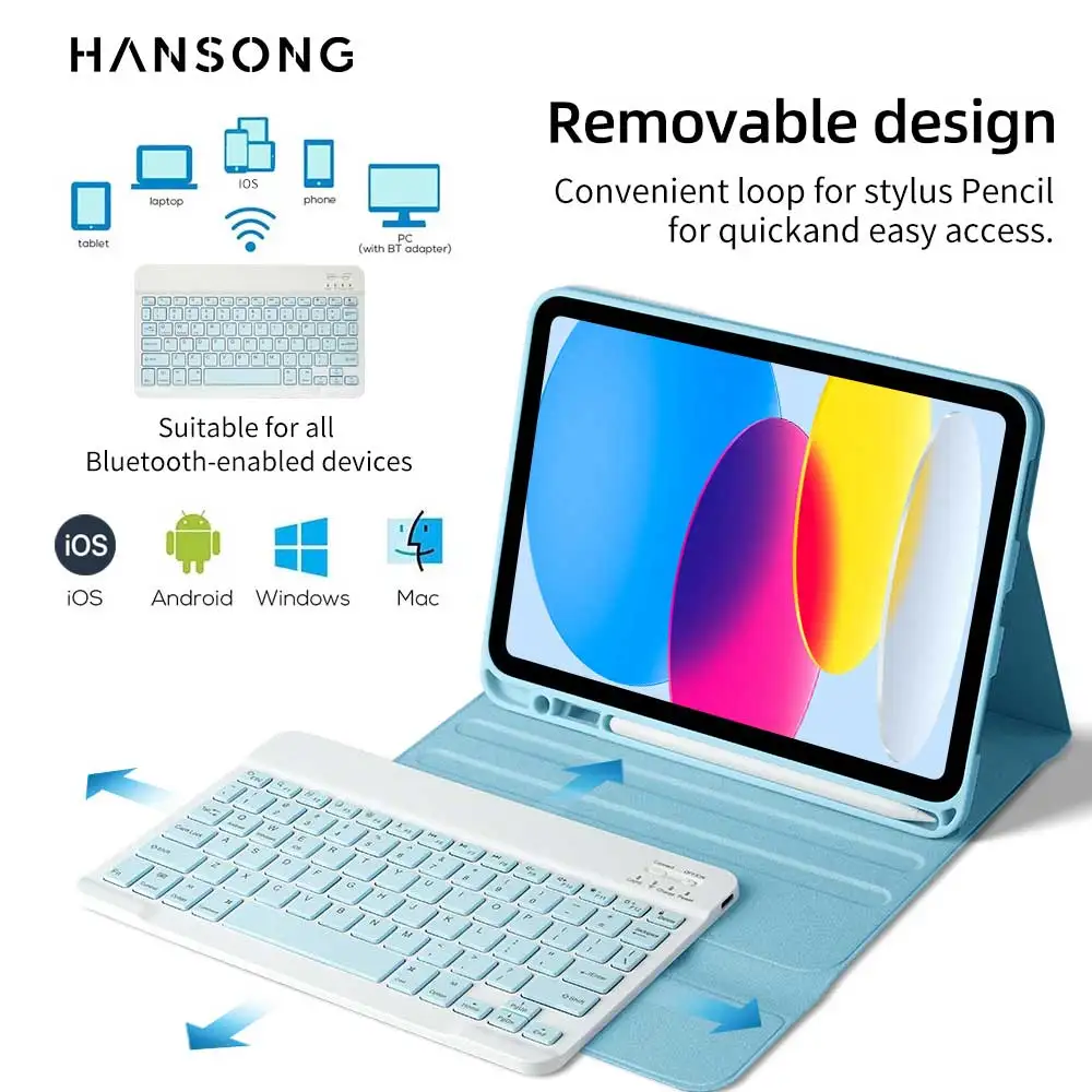 

For iPad Backlight Keyboard Case For iPad 10.2 9 8 7th Gen iPad 10th Air 3 10.5 Pro Air 4th 5th 10.9 Pro 11 12.9 9.7 5 6th Cover