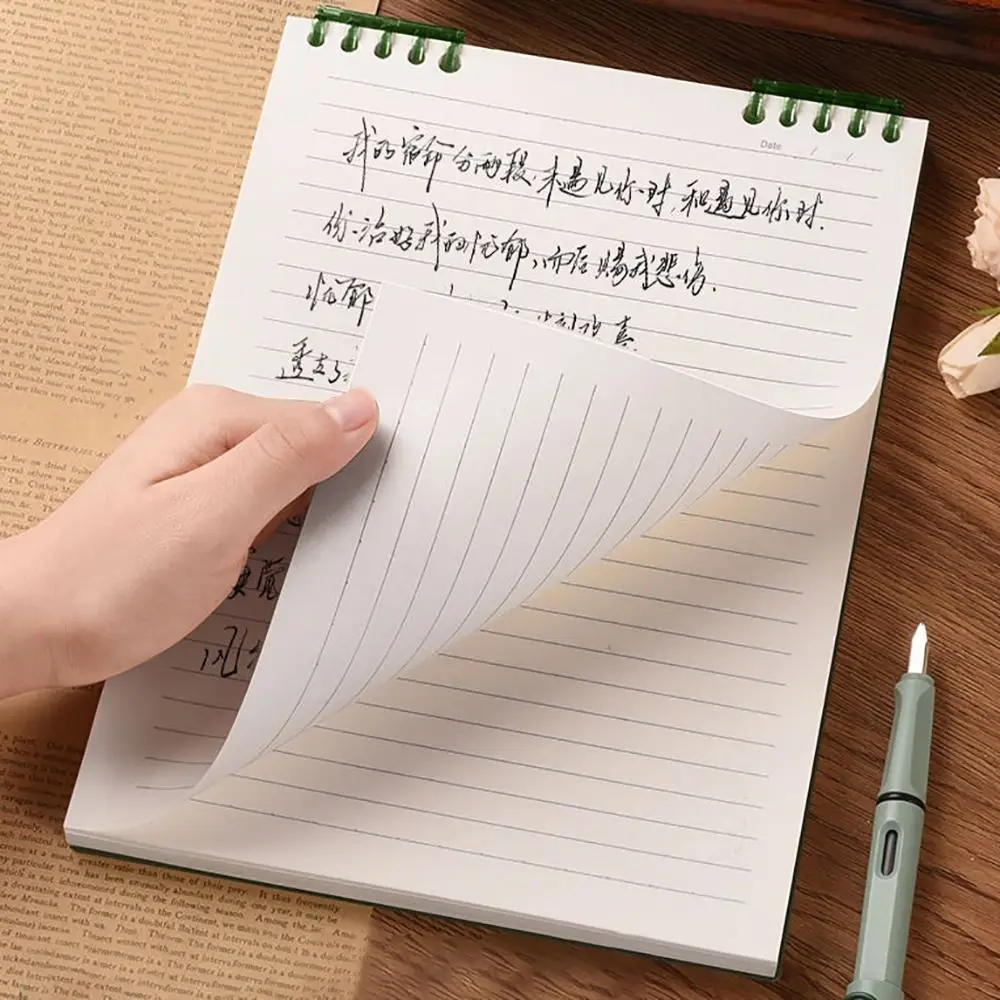 60Sheets/Book A5 Loose-leaf Notebook Flip Up Detachable Notepad Horizontal Line Inner Pages Color Hand Account Book Gift