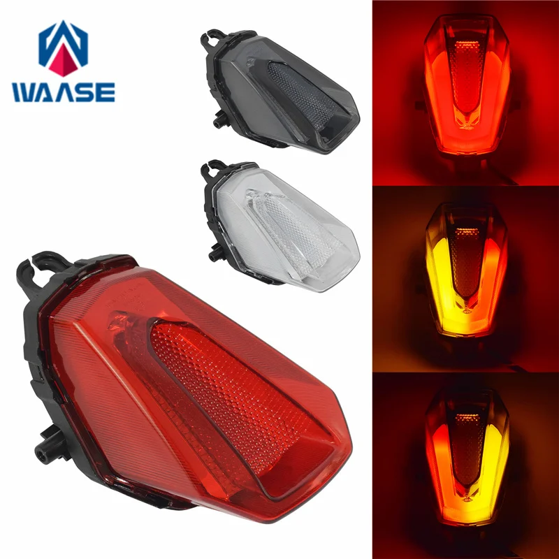 waase For Suzuki GSX-R1000 GSXR1000 GSXR1000R GSX-R1000R L7 17-24 E-Mark Rear Tail Light Brake Turn Signals Integrated LED Light
