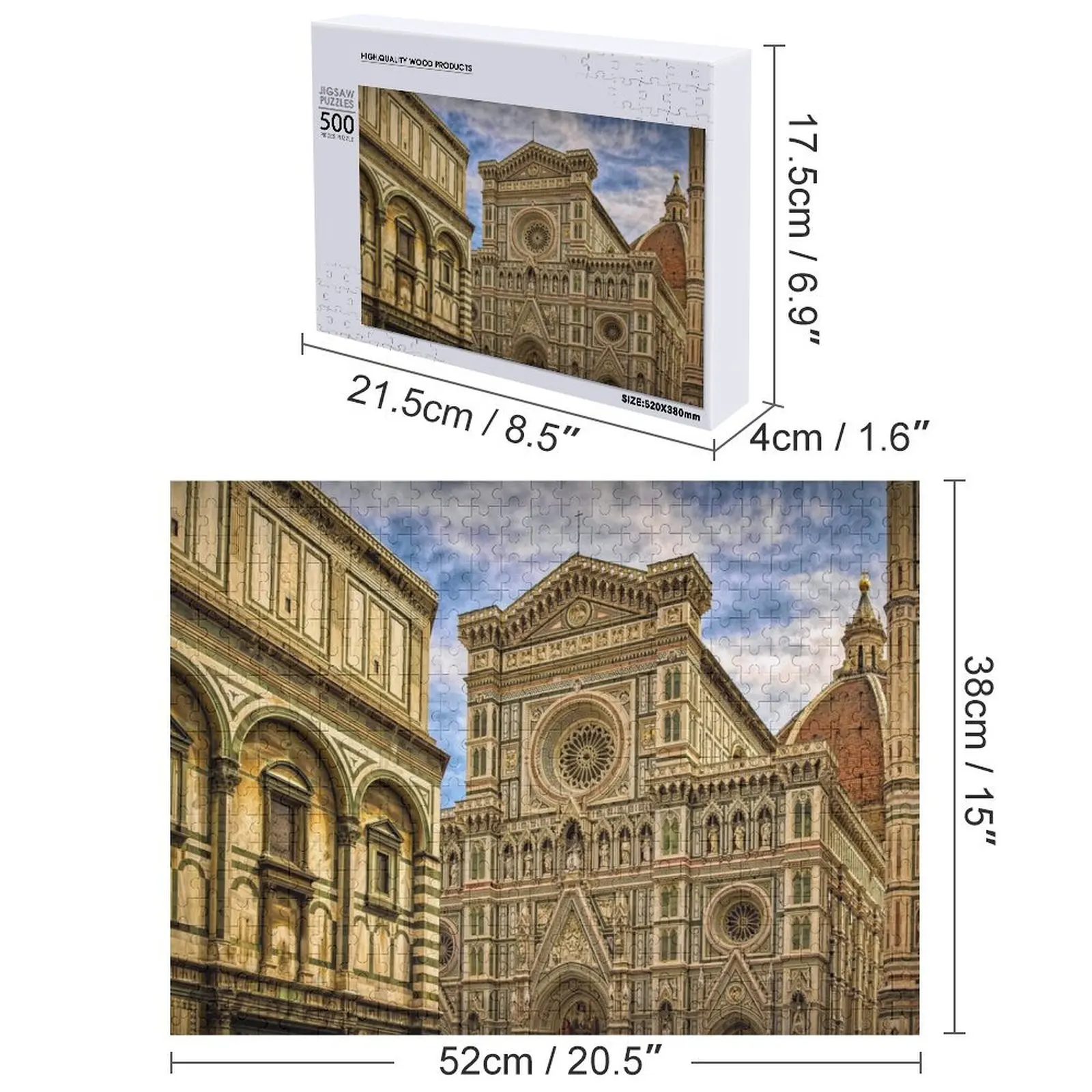 Puzzle Santa Maria del Fiore, spersonalizowany prezent dla dzieci, puzzle dla par