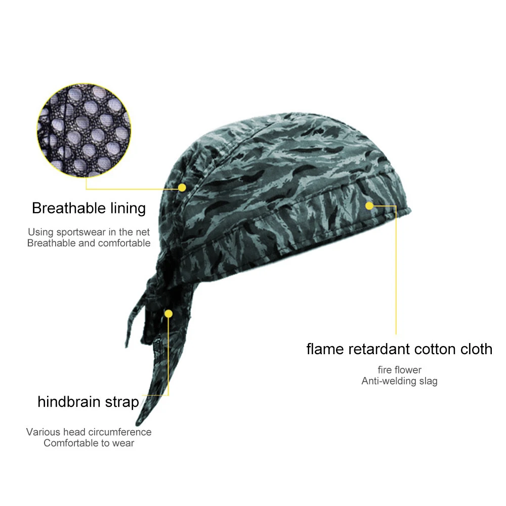 Anti-scalding Protective Welding Hat Hat Work Cap Flame Retardant Fire Resistant Head Bandana Type Labor Insurance Welder