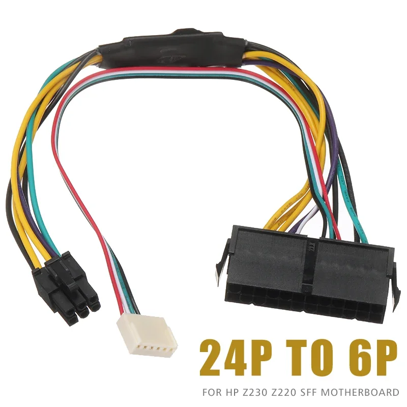 ATX 24pin to Motherboard 2-ports 6pin Adapter PSU Power Supply Cable Cord for HP Z220 Z230 SFF Mainboard Server Workstation