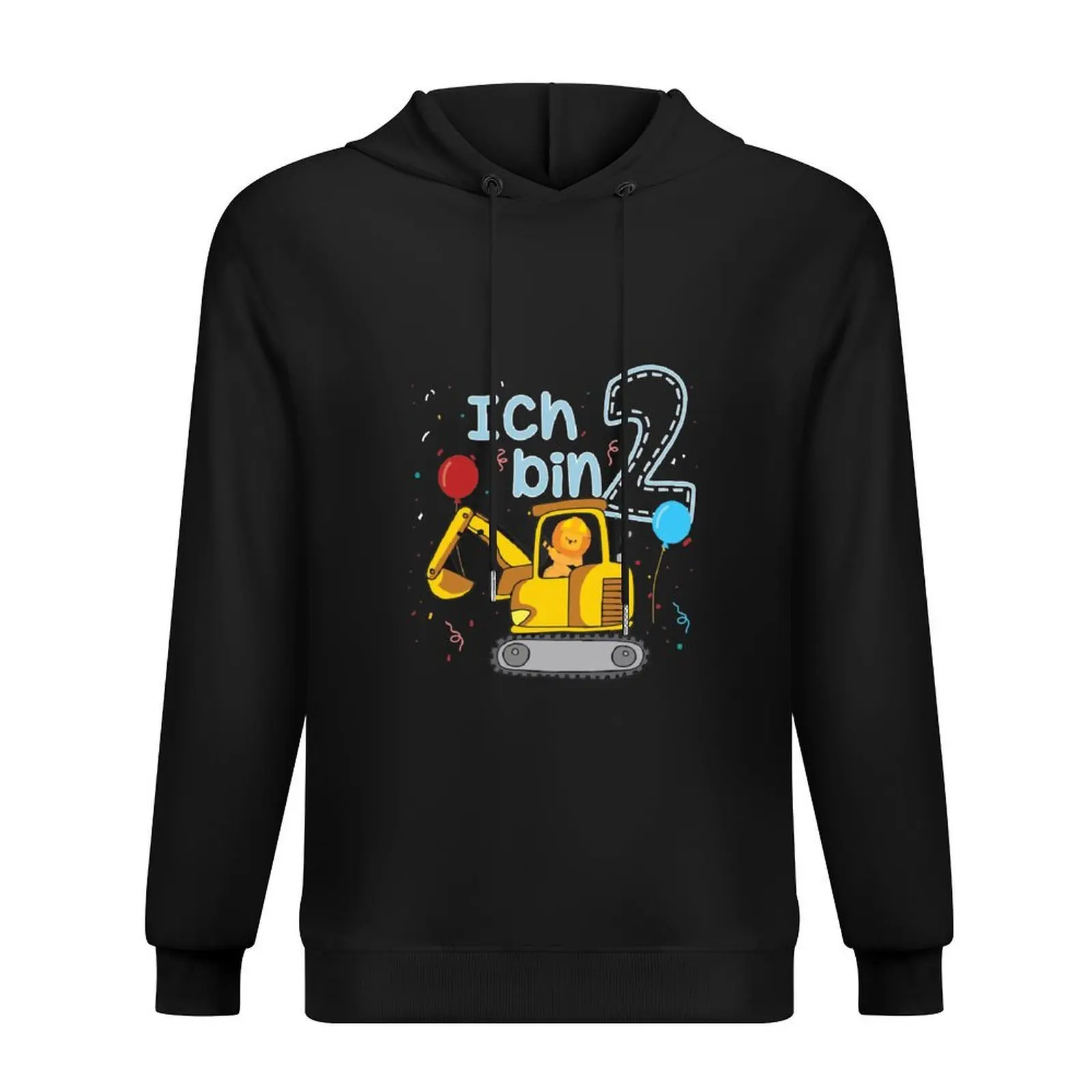 

Children's birthday gift I'm 2 - excavator & lion Hoodie men's clothing men's sweat-shirt autumn hoodie