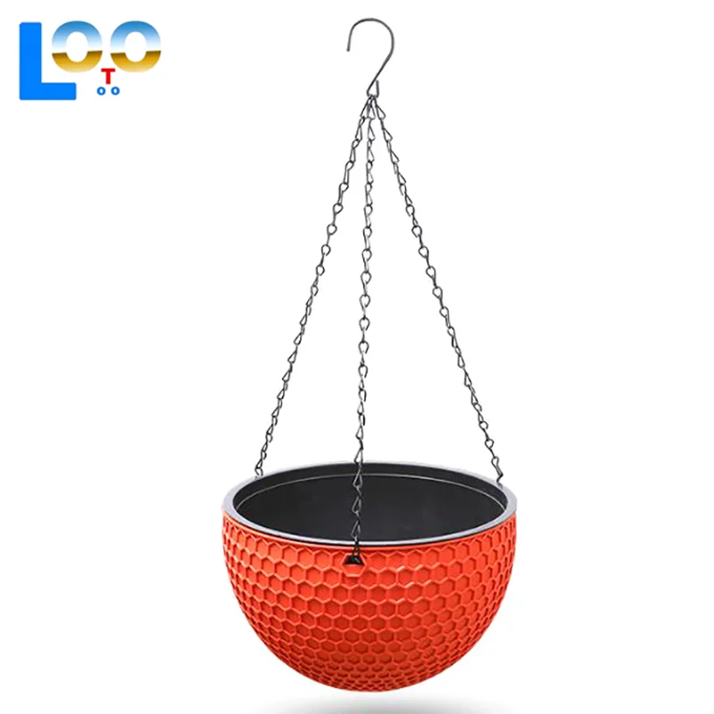 1pcs Hanging Basket Flowerpot Garden Plastic Flowerpot Outdoor Flowerpot Chain Type Plant Hanging Basket Flowerpot