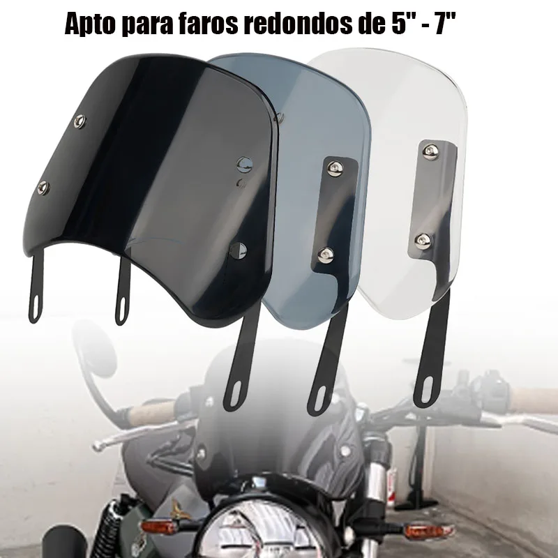 Parabrisas Universal para Motocicleta, Deflector de Viento de 5-7'' para la Mayoría de los Modelos, Deflector de Viento para Faro Delantero