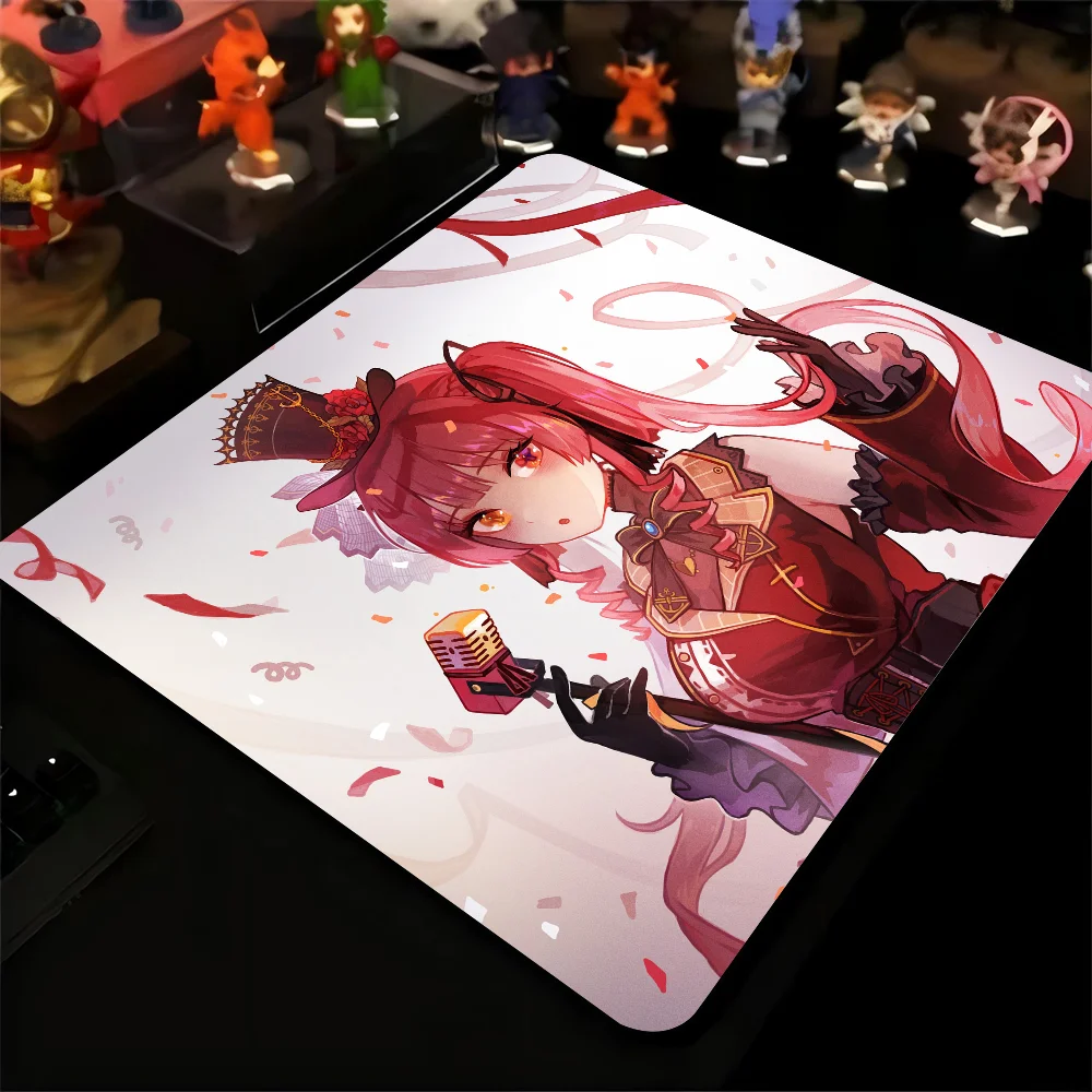 Houshou Marine Hololive Girl Anime Mousepad Small LockEdge Mouse Pad For Gamers Computer Desk Pad Anti-slip Rubber