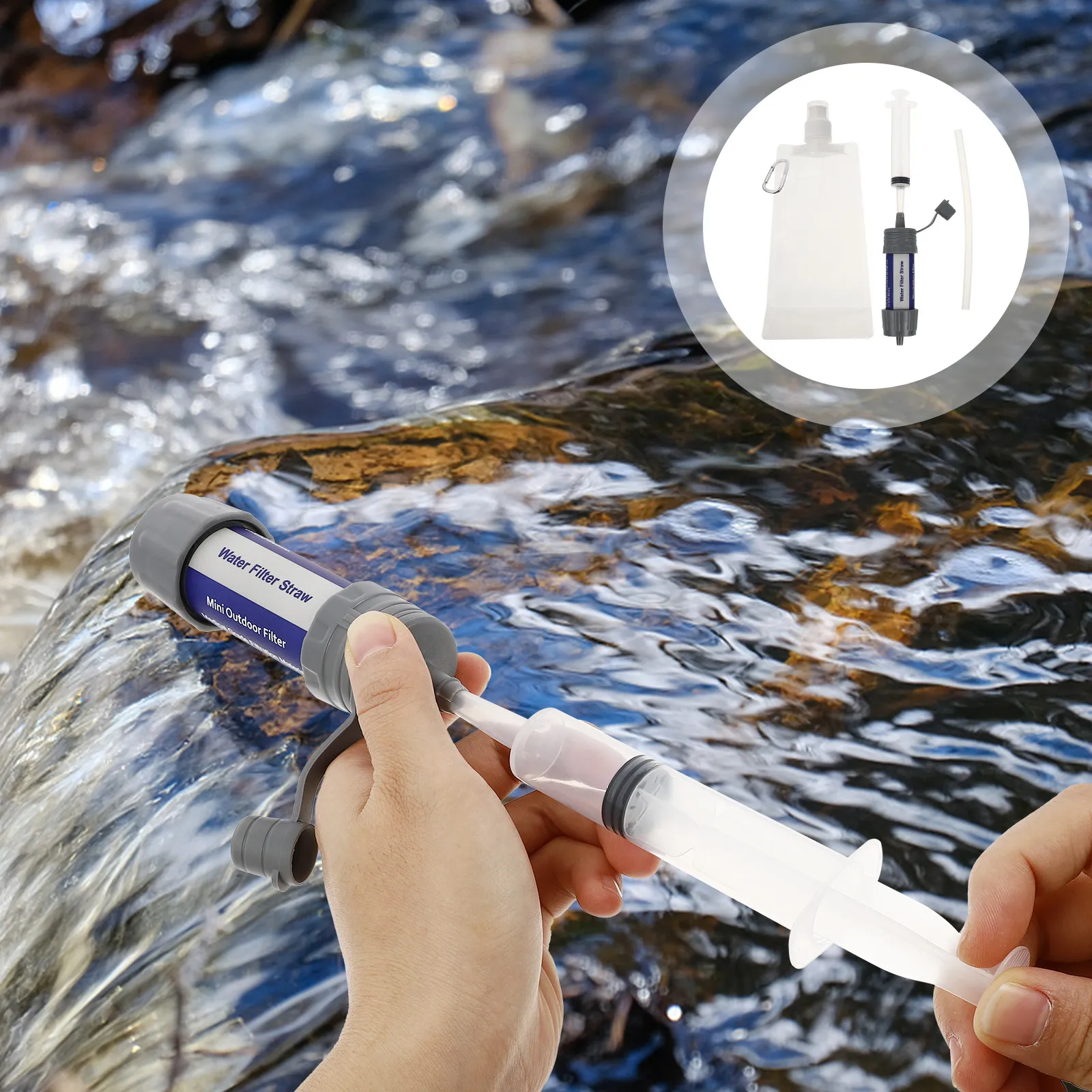 

Портативный фильтр для воды (1 шт.), легкий мини-фильтр-сетка для кемпинга, походов, активного отдыха, очиститель воды