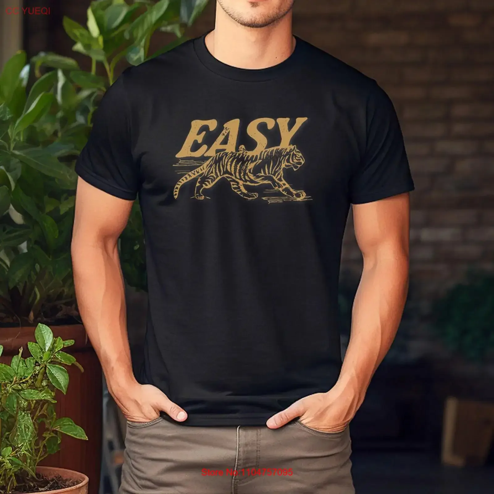 Easy Tiger Retro Wild Animal T Shirt vintage Washed Comfortable graphic designer clothes Breathable fashion Versatile