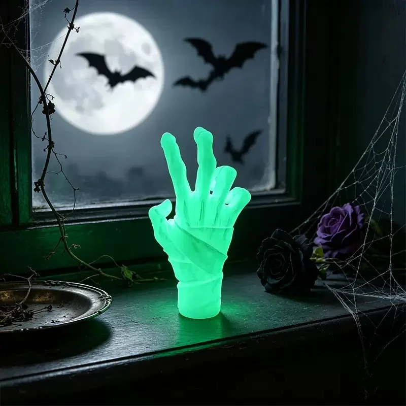 3D Printed Glow in the Dark Zombie Hand, Halloween Luminous Mummy Hand Decor, Spooky Haunted House Prop