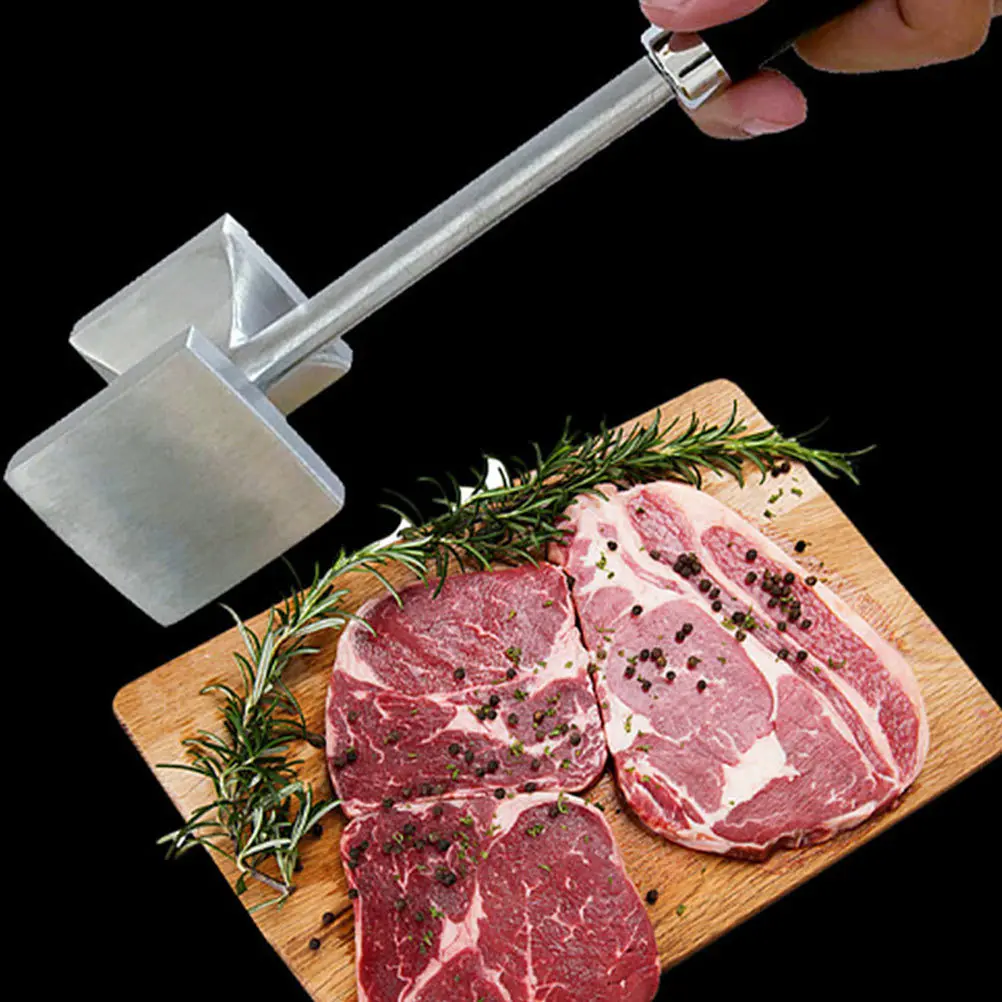 

1Pcs Meat Pounder Mallet Dual-Sided Nail Surface Tenderizer Tool for Steak Beef Home Kitchen Use Black Meat Hammer