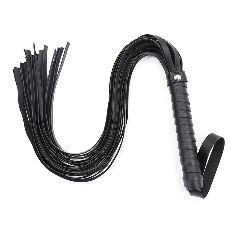 64cm Leather Rivet Handle PU Tassels Horsewhip Riding Crop Flogger Paddle Slapper Horse Training Dressage Whips