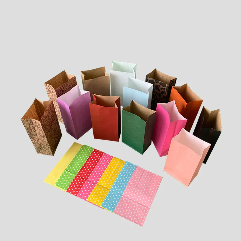 50pcs New paper bag mini Stand up Colorful Polka Dot Bags 18x9x6cm Favor Open Top Gift Packing paper Treat gift Bag