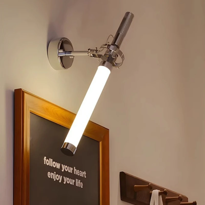 Nordic Retro Industrial Style Acrylic Lamp Tube LED Wall Light Bedroom Bedside Corridor Bathroom Minimalist Long Strip Wall Lamp