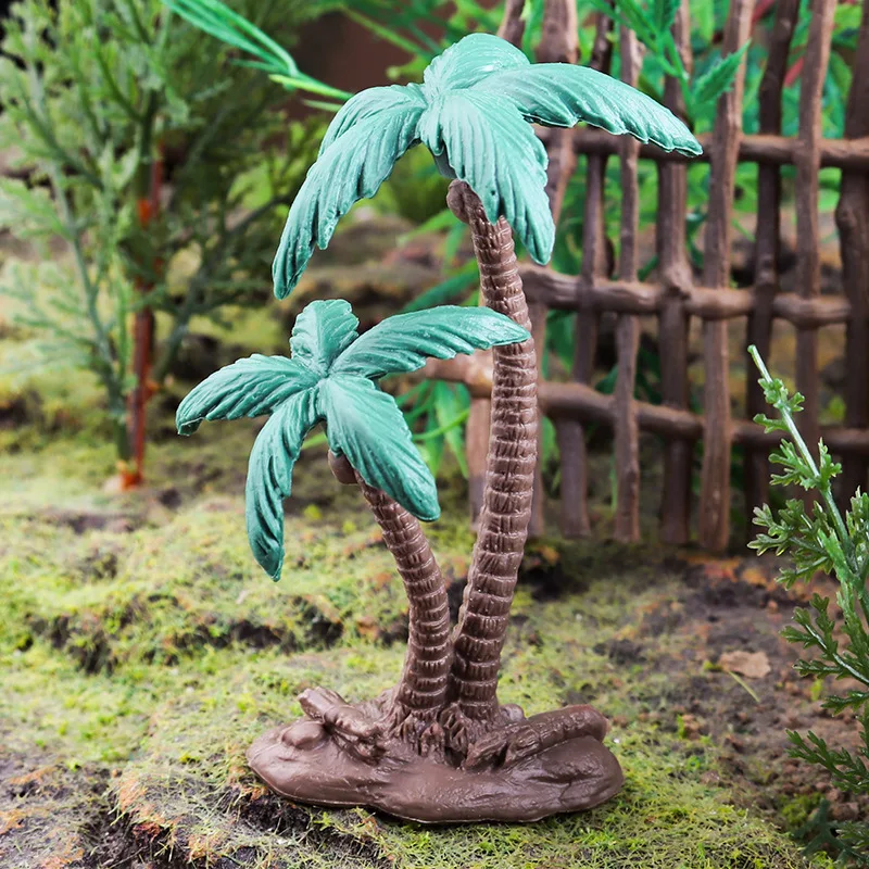 Modelo de árbol de coco realista para Diorama, escenas de escritorio y construcción de Sandplay, perfecto para figuras de animales y dinosaurios