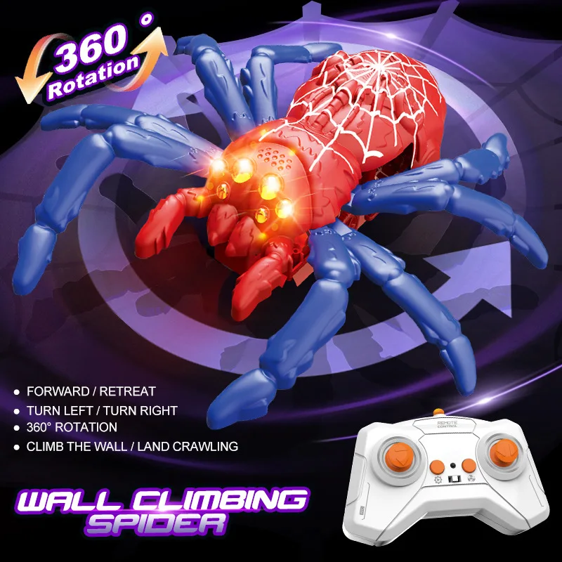 Voiture d'escalade murale Gecko télécommandée pour enfants, simulation d'araignée électrique mécanique RC, jouets animaux pour enfants, jouet de noël