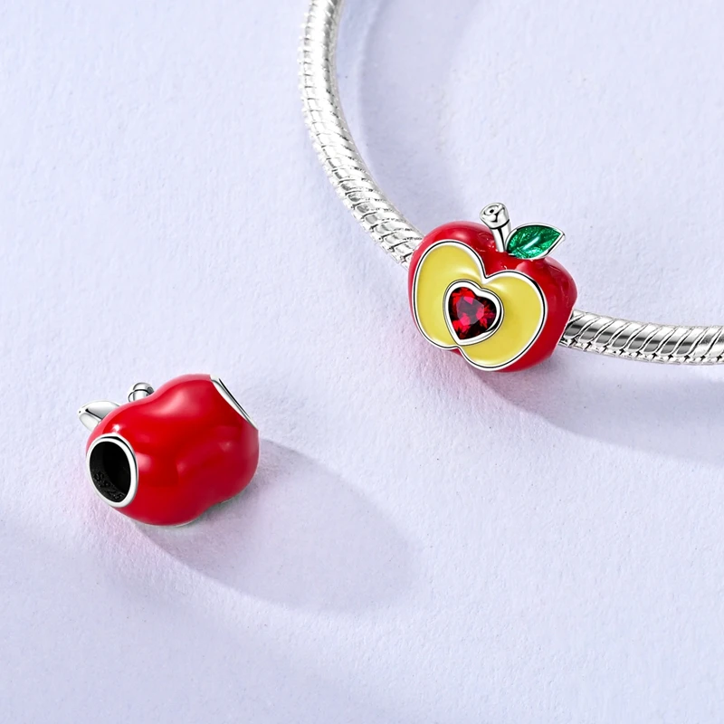 جديد الأصلي سحر الخرز المعلقات 925 فضة لطيف القط باو القوس أبل القلب سحر صالح أساور القلائد النساء مجوهرات