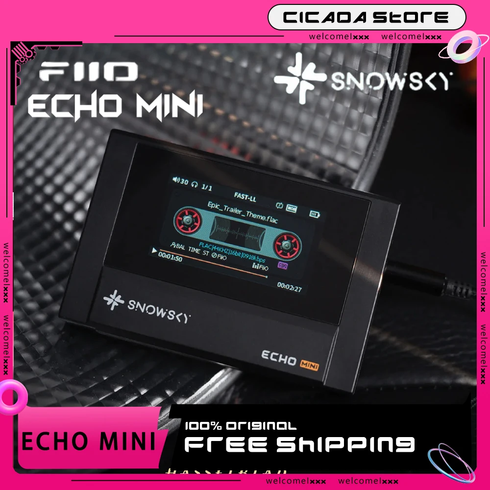 FiiO ECHO MINI Bluetooth MP3 Player Portable Lossless Music Player Custom 3.5+4.4 Dual Output System And CS43131 Support DSD WAV