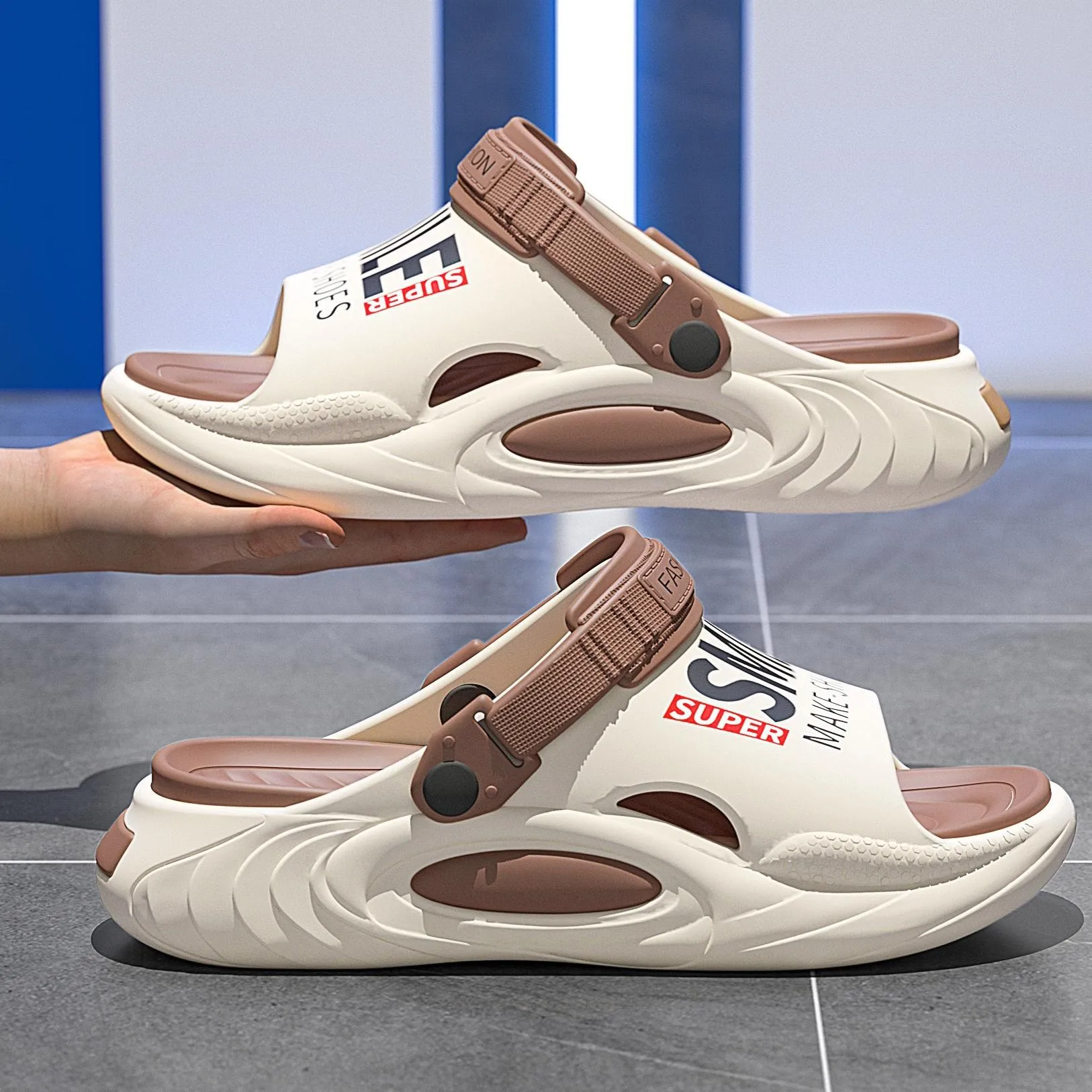 Outdoor Women and Mens Summer 2025 Men's Slippers EVA Lightweight Slides Indoor Leisure Beach Shoes Comfort Soft Men's Slippers