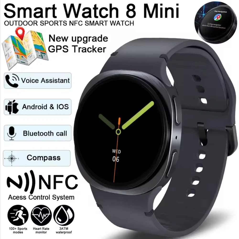 

2026 Watch GPS Track Smart Watches For Men Women Sport Heart Rate Bluetooth Call NFC IP68 Waterproof Compass Smartwatch 8 Mini