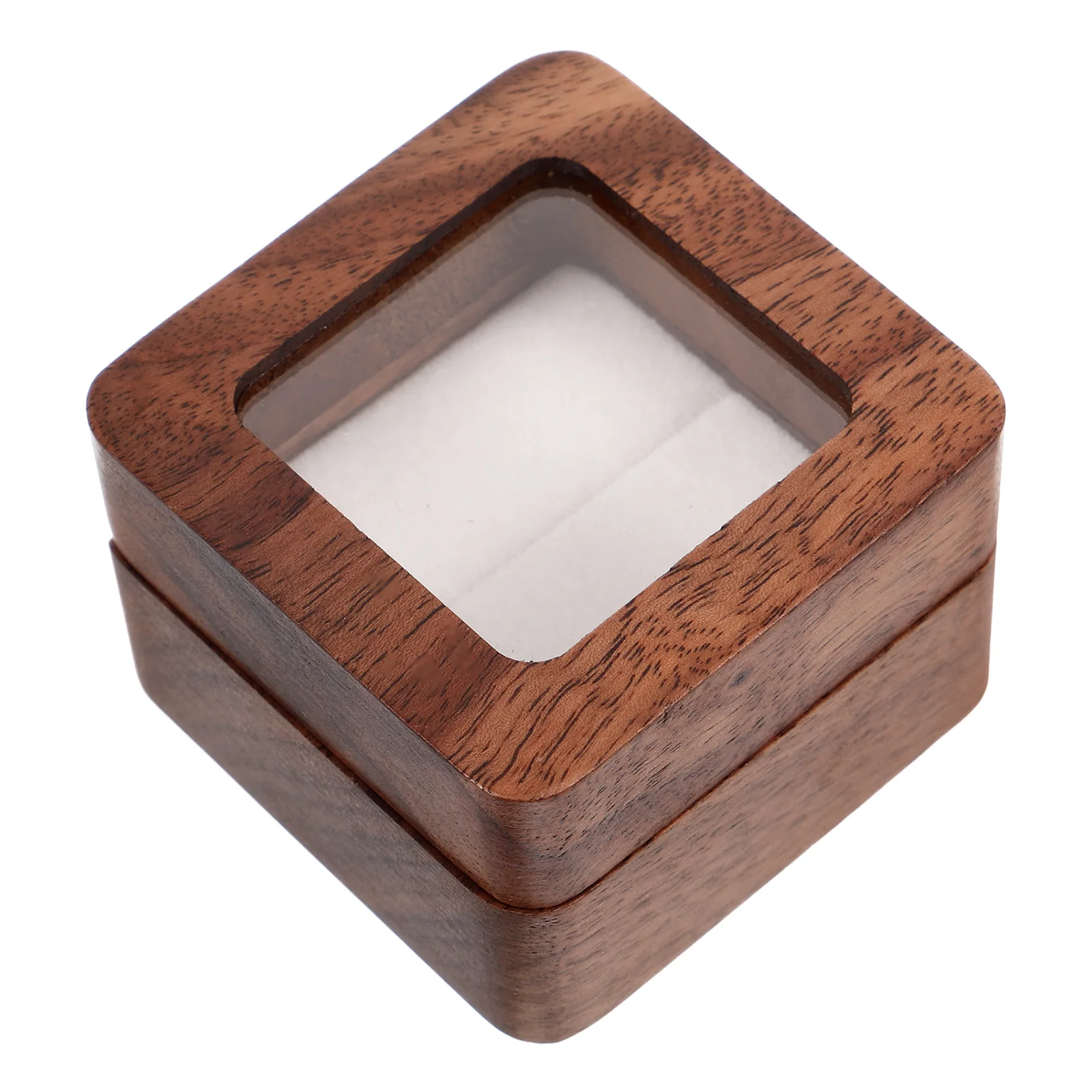

Wooden Ring Box Small Solid Wood Jewelry Storage for Engagement Wedding Ceremony Ring Holder Earring Gift Box Display Case