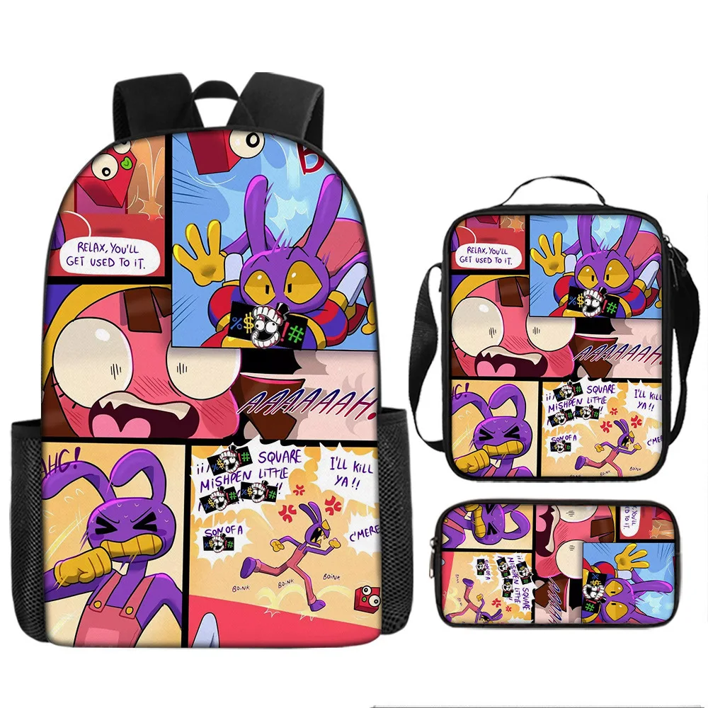 

The Amazing Digital Circus 3pcs School Bag Pen Case Satchel Cartoon Back To School Backpack Shoulder Bags Pupil Student Gifts