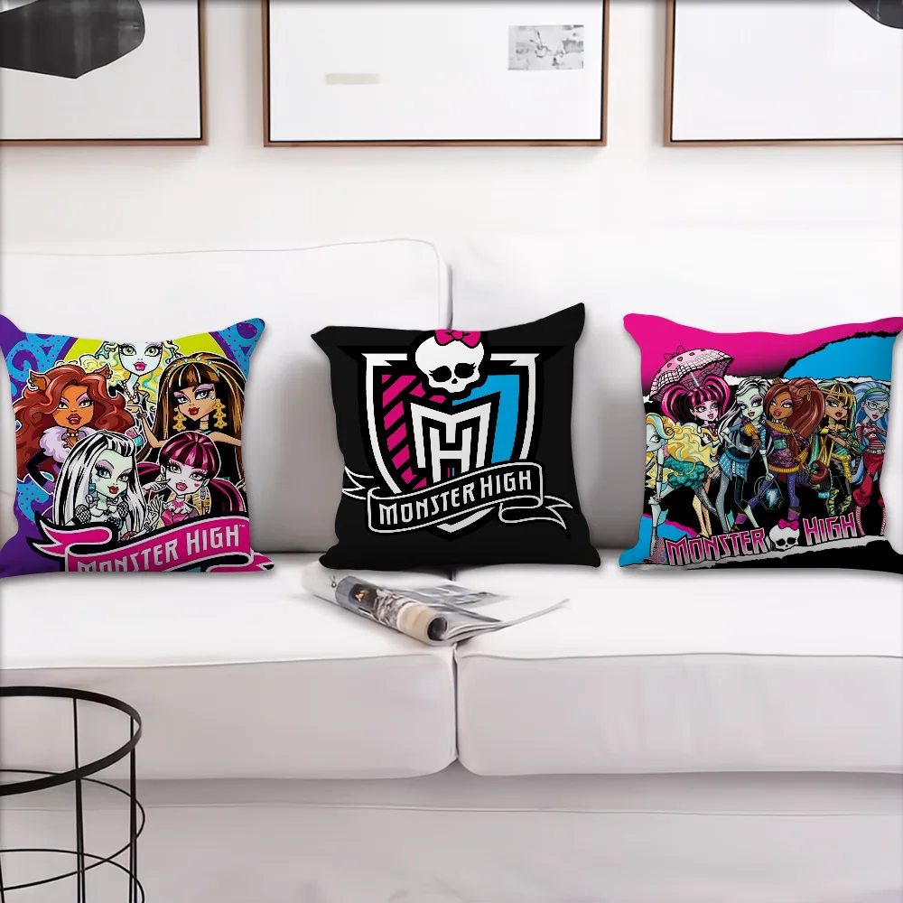 Cartoon M-Monster H-High Comfortable Decorative Cushion Cover Suitable for Home Living Room Sofa Room Decoration