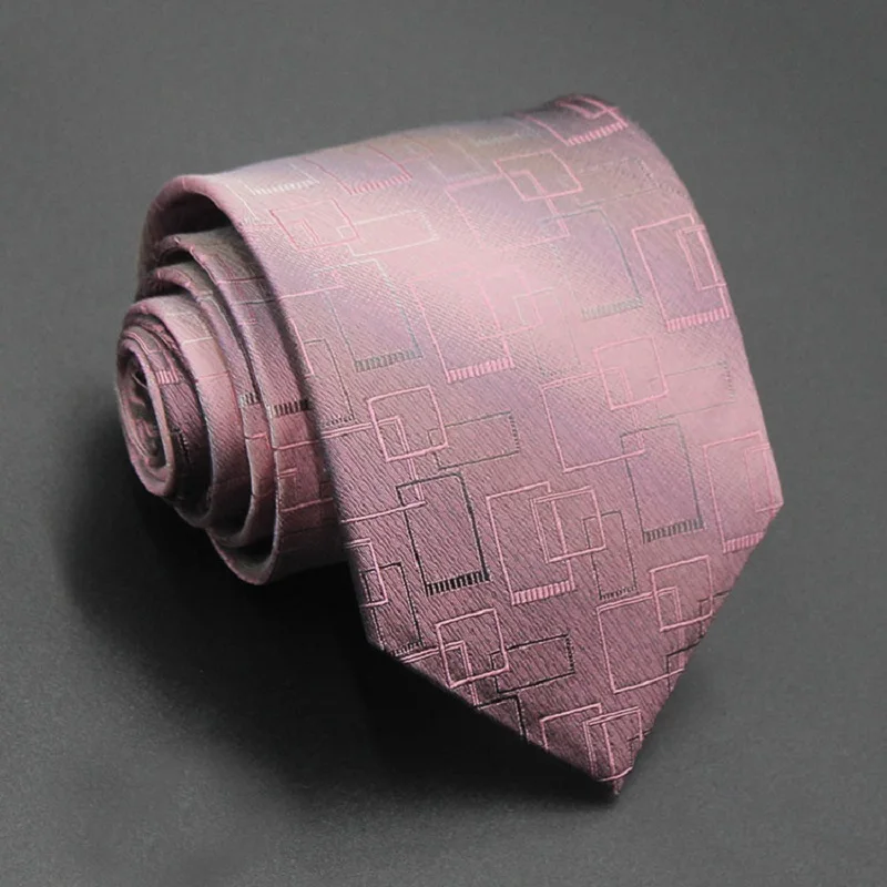 Men's 100 Silk Tie jacquard Cravat Wedding Business Casual Necktie Pink Waterproof