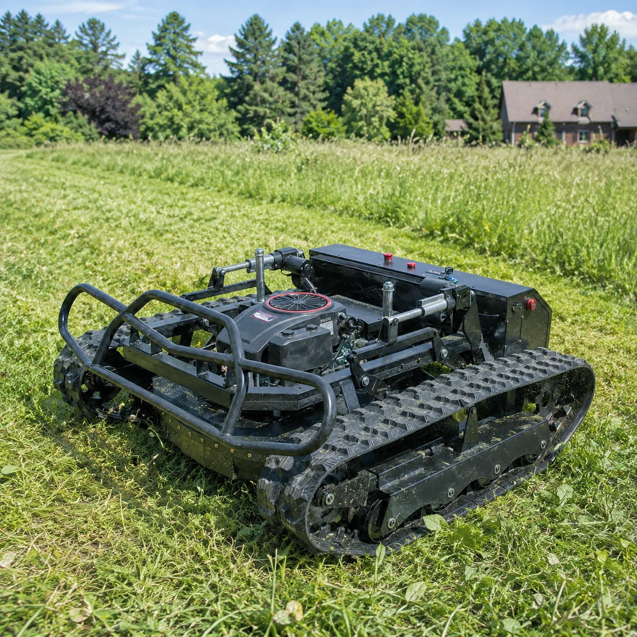Customizable Remote Controlled Crawler Lawn Mower Smart Tracked Grass Cutter for Orchard Farm Garden Commercial Use