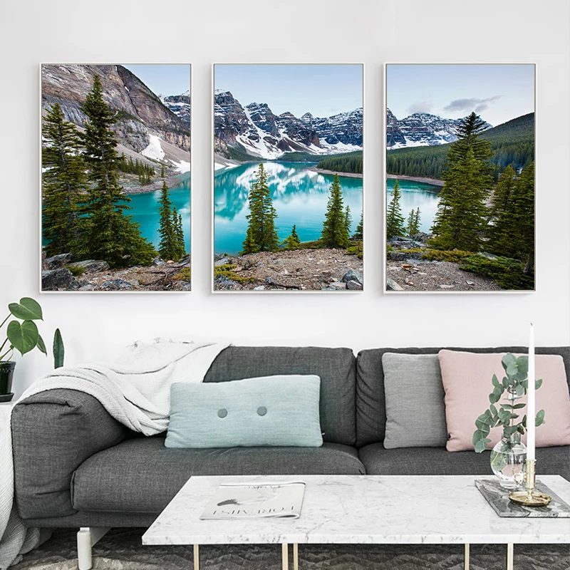 ภาพพิมพ์บนผ้าใบลายภูมิทัศน์ป่า - Abstract Canvas Set บทวิจารณ์และราคา