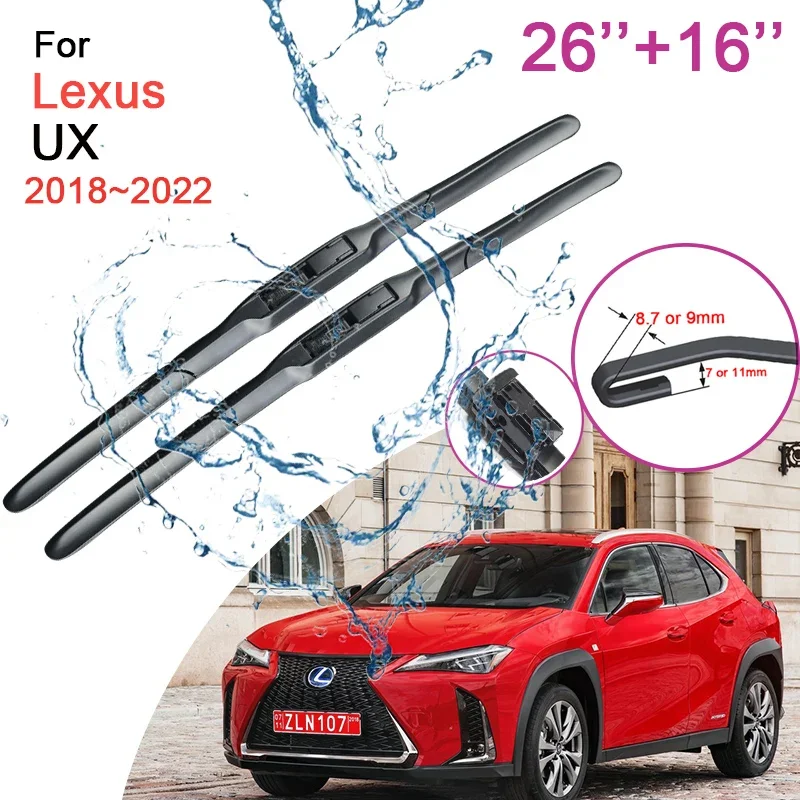 

Car Front Windshield Wiper Blades for Lexus UX 2018 2019 2020 2021 2022 Model Frameless Durable Rubber Snow Scraping Accessories