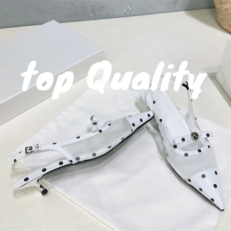 صنادل نسائية صيفية مدببة مصنوعة من الجلد بلون سادة وتصميم كعب منخفض 3.5 سم صنادل بكعب عالٍ #2