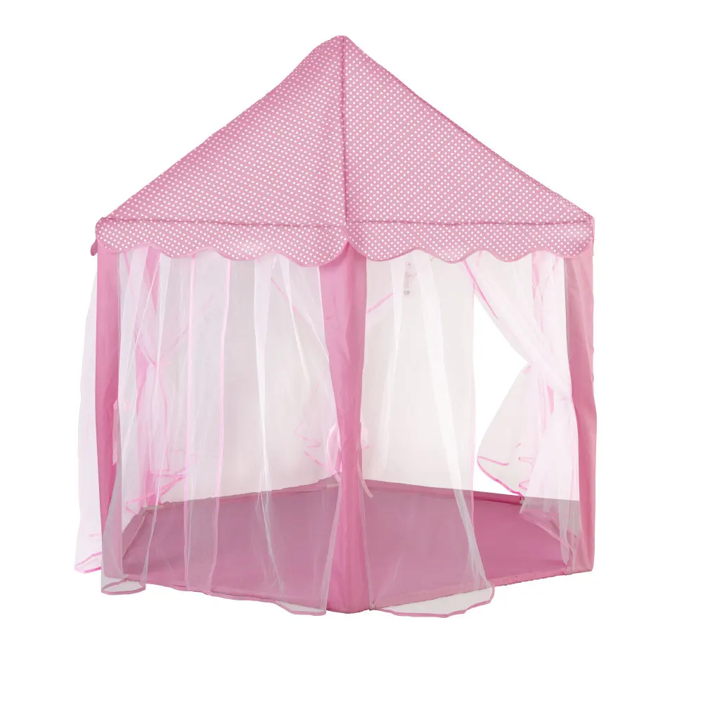 Tente de jeu Princess Castle avec lumières étoiles LED pour enfants, intérieur et extérieur, rose, 53 po H