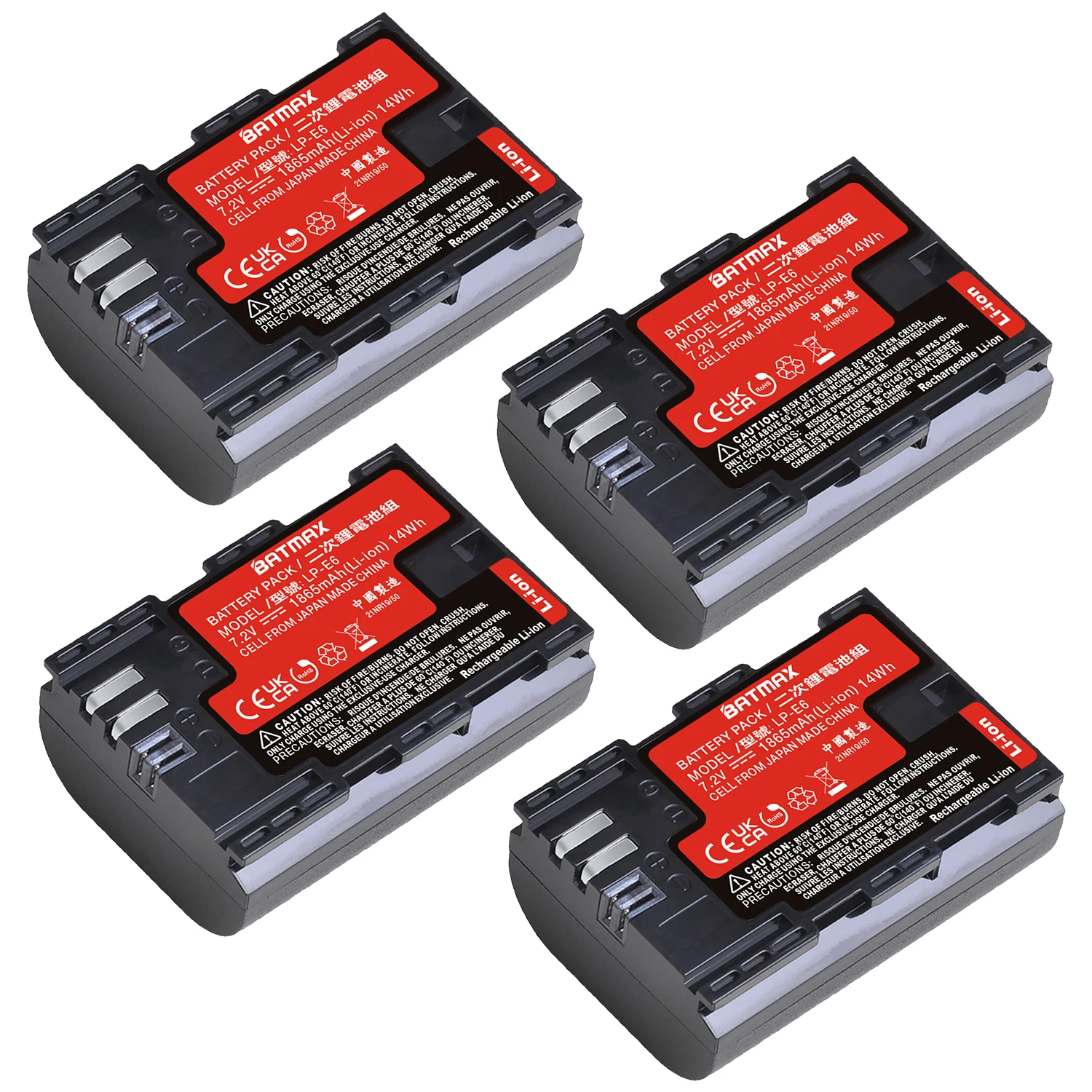 

4Pcs LP-E6 LPE6 LP E6N Camera Battery Japan Panasonic Cell for Canon DSLR EOS 5D Mark II Mark III 60D 60Da 7D 70D 6D Camera