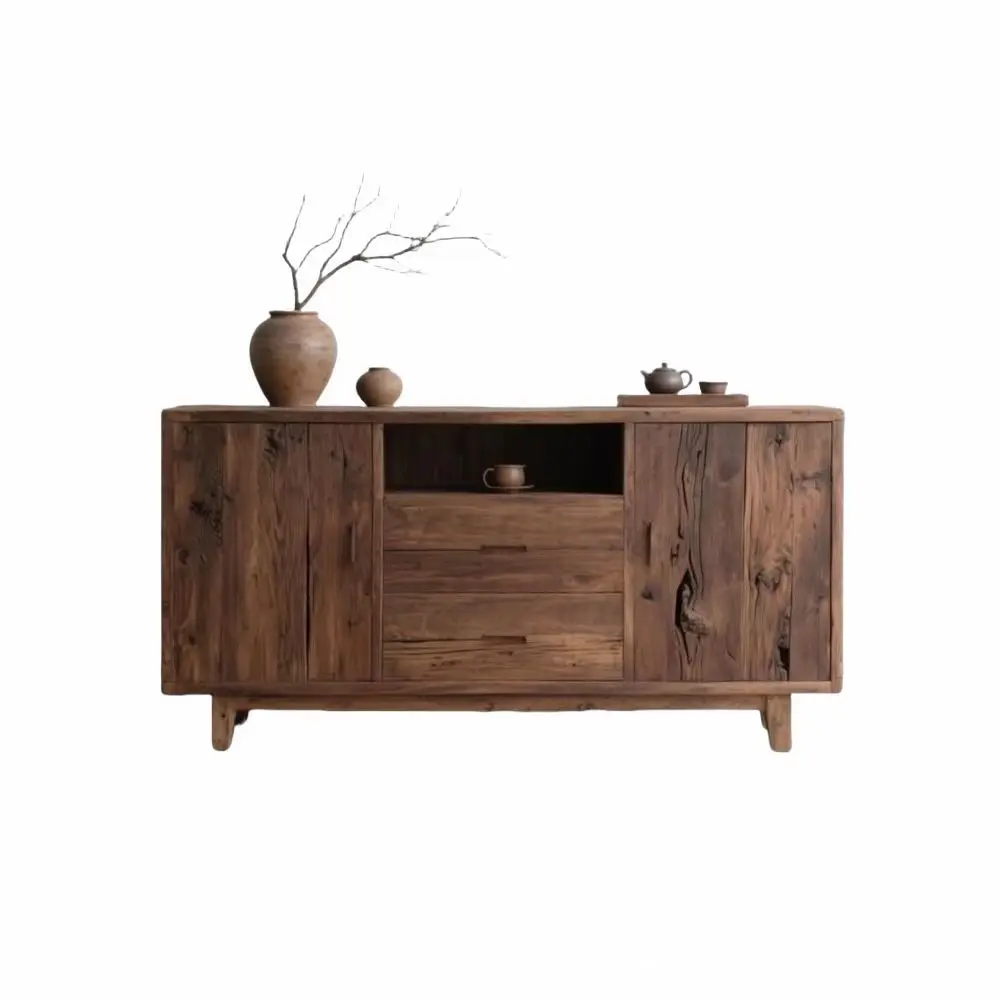 

Wabi, old elm, side cabinet, retro, living room, bedroom, storage