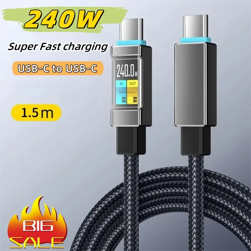 PD 240W USB-C-Kabel Schnelllade-Handy-Ladekabel Datenkabel für iPhone 17 Samsung Xiaomi Typ-C zu Typ-C Schnellladekabel Neu