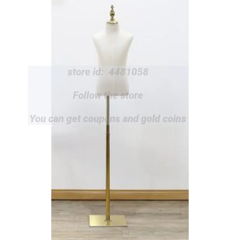 Half-Style Model Props for Children, Children's Clothing, Gold Iron, Square Base, Chassis Woman, Pet Mannequin, 1 Piece, D076