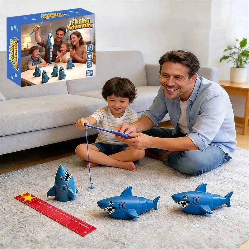 New Classic Fishing Game Toy Rotating Pond Interactive Parent-Child Game Educational for Toddlers & Family Party Entertainment